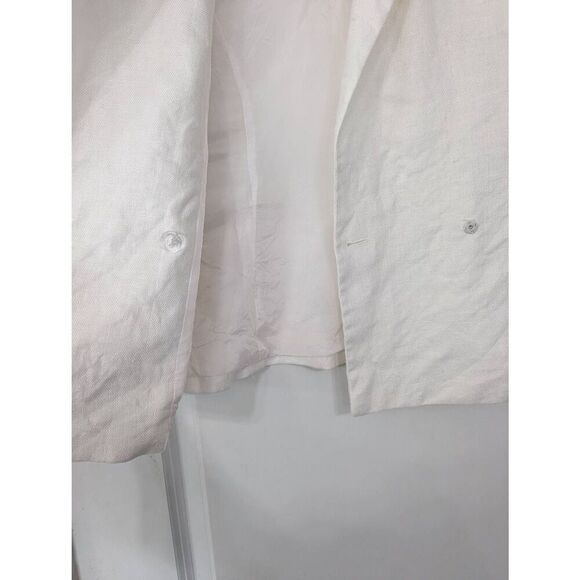 Carolina Herrera Linen Blazer women's 14 white Neiman Marcus Vintage luxury - Picture 6 of 8